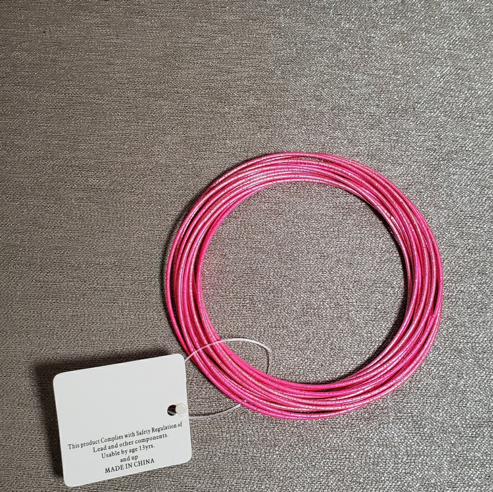 Hit Pink Metal Bangle Stack